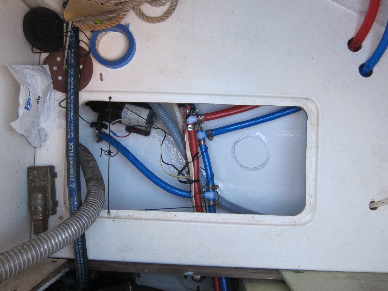 New fresh water system and removal of unused thru-hull.